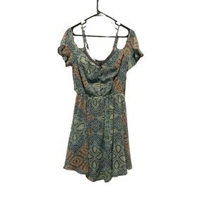 Xhilaration Paisley Cold Shoulder Dress Size M Summer